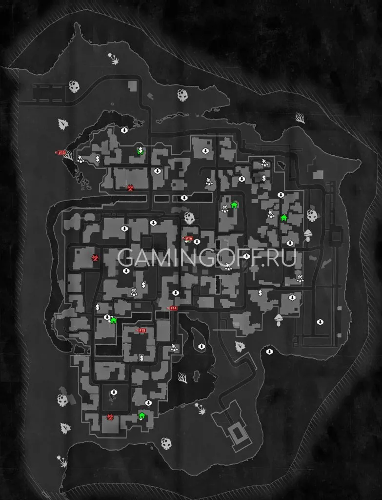 Карта боевых журналов Марвина Цукера в Старом городе Dying Light