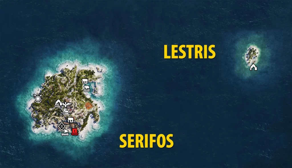 Серифос и Лестрис карта