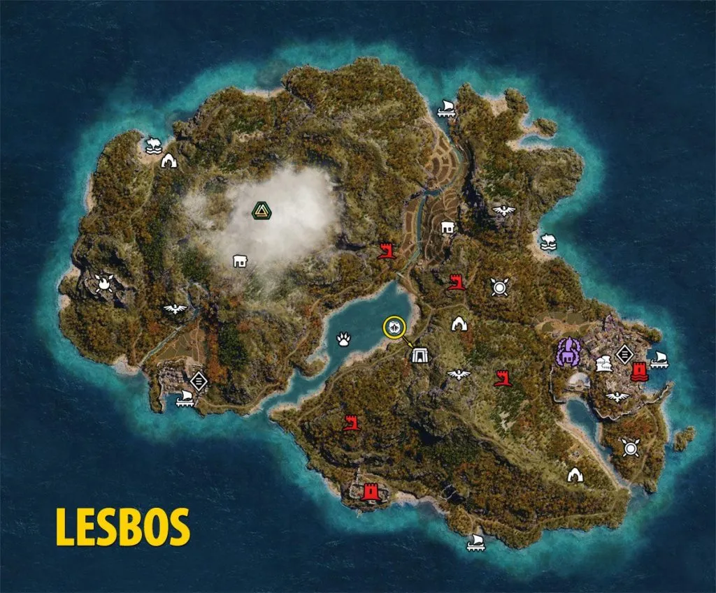 Лесбос карта