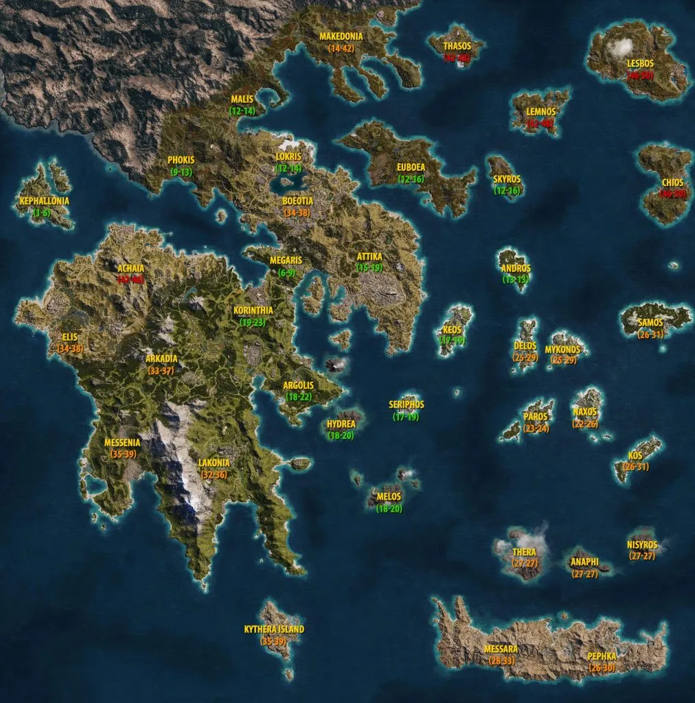 Карта мира Assassin's Creed Одиссея